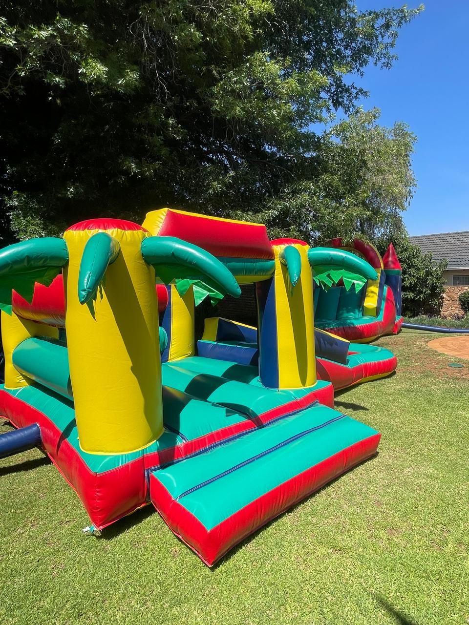 Jumping castle + fake grass